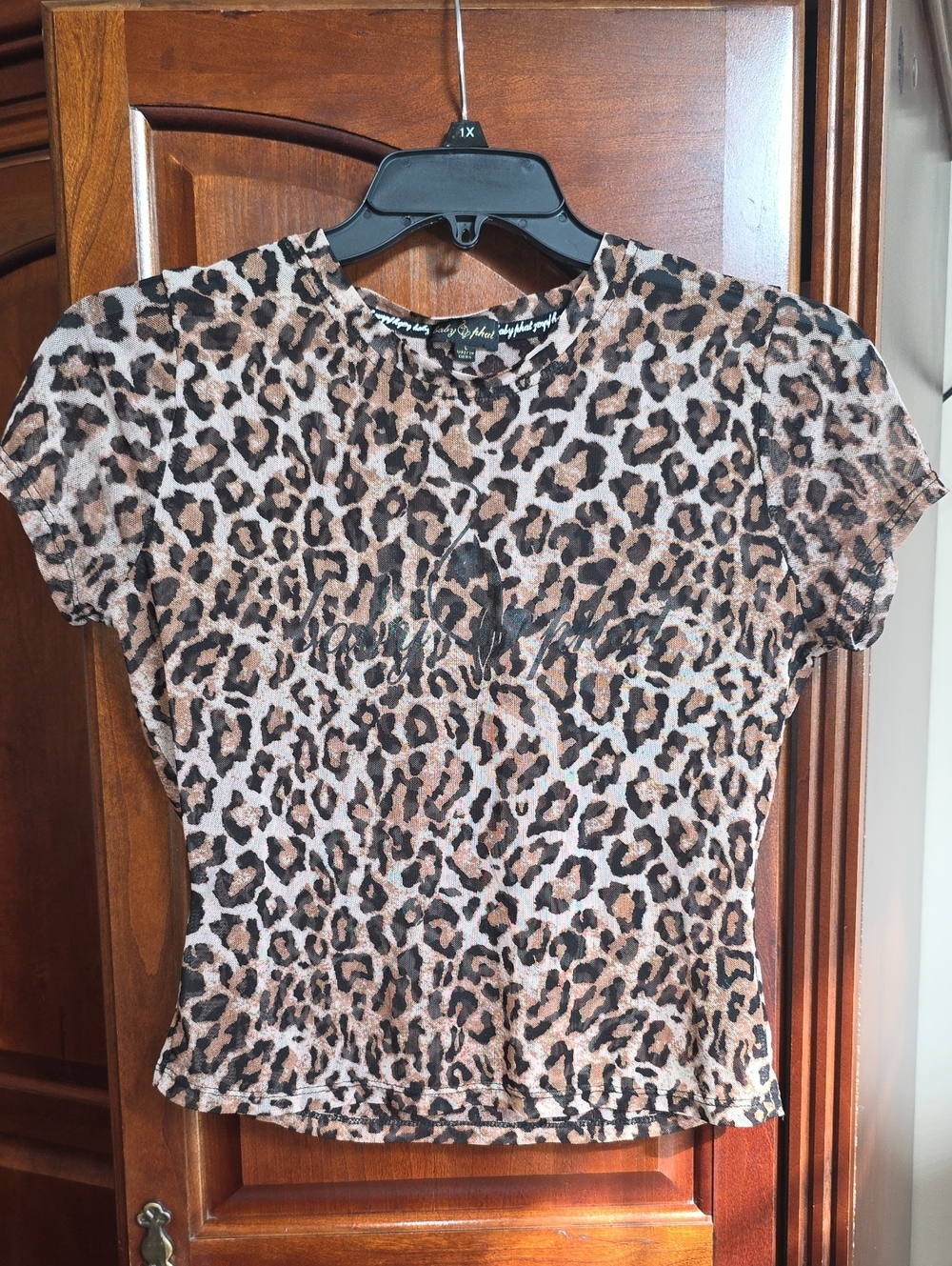 Y2k Baby Phat Leopard Print Tee Lg